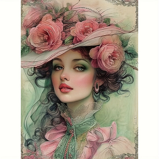 11CT Elegant Lady Cross Stitch Kit DIY  Cotton