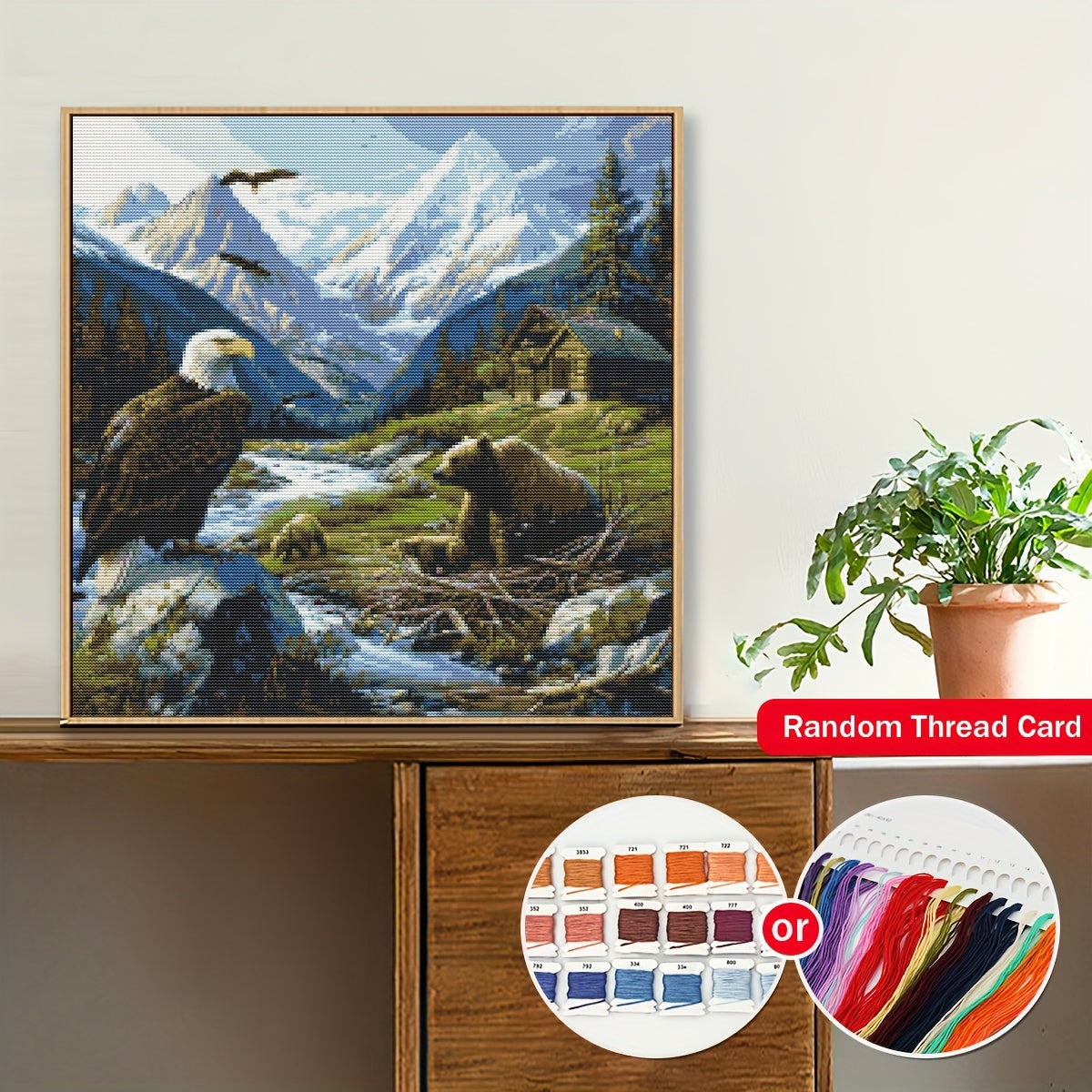 15.7x15.7" DIY Cross Stitch Kit - Beautiful Nature Scene Craft Set for Home Decor