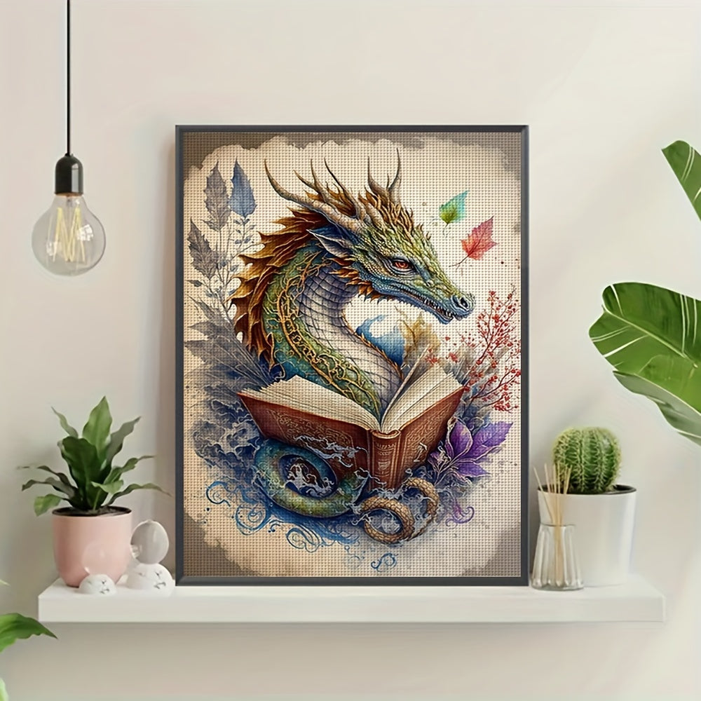 Dragon Cross Stitch Embroidery Kit, 11CT Cross Stitch Fabric Painting Craft