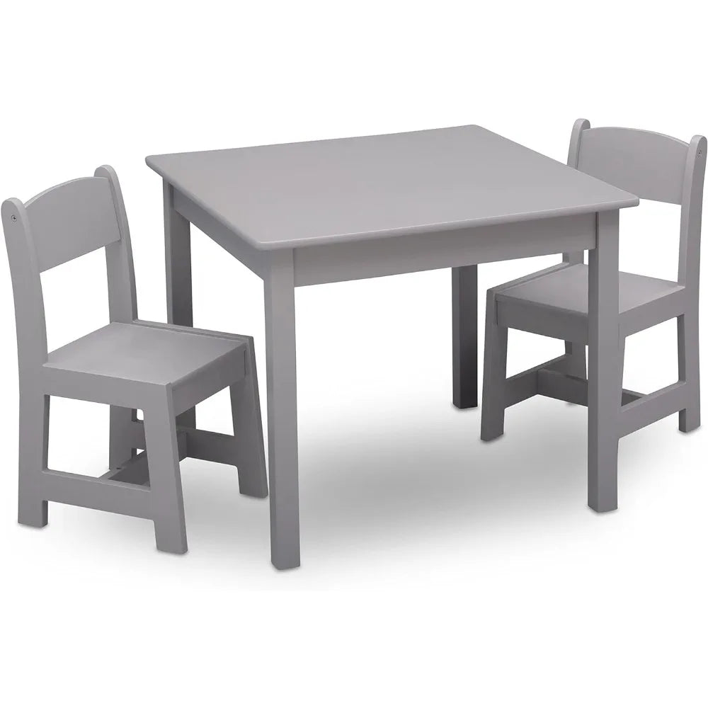 Delta Children My Size Kids Wood Table and Chair Set (2 Chairs Included)