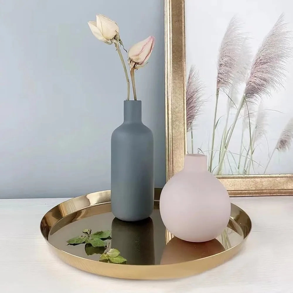 Ceramic Modern Farmhouse Vase , Neutral Small for Table, Living Room, Shelf, or Bookshelf Décor, Set of 3