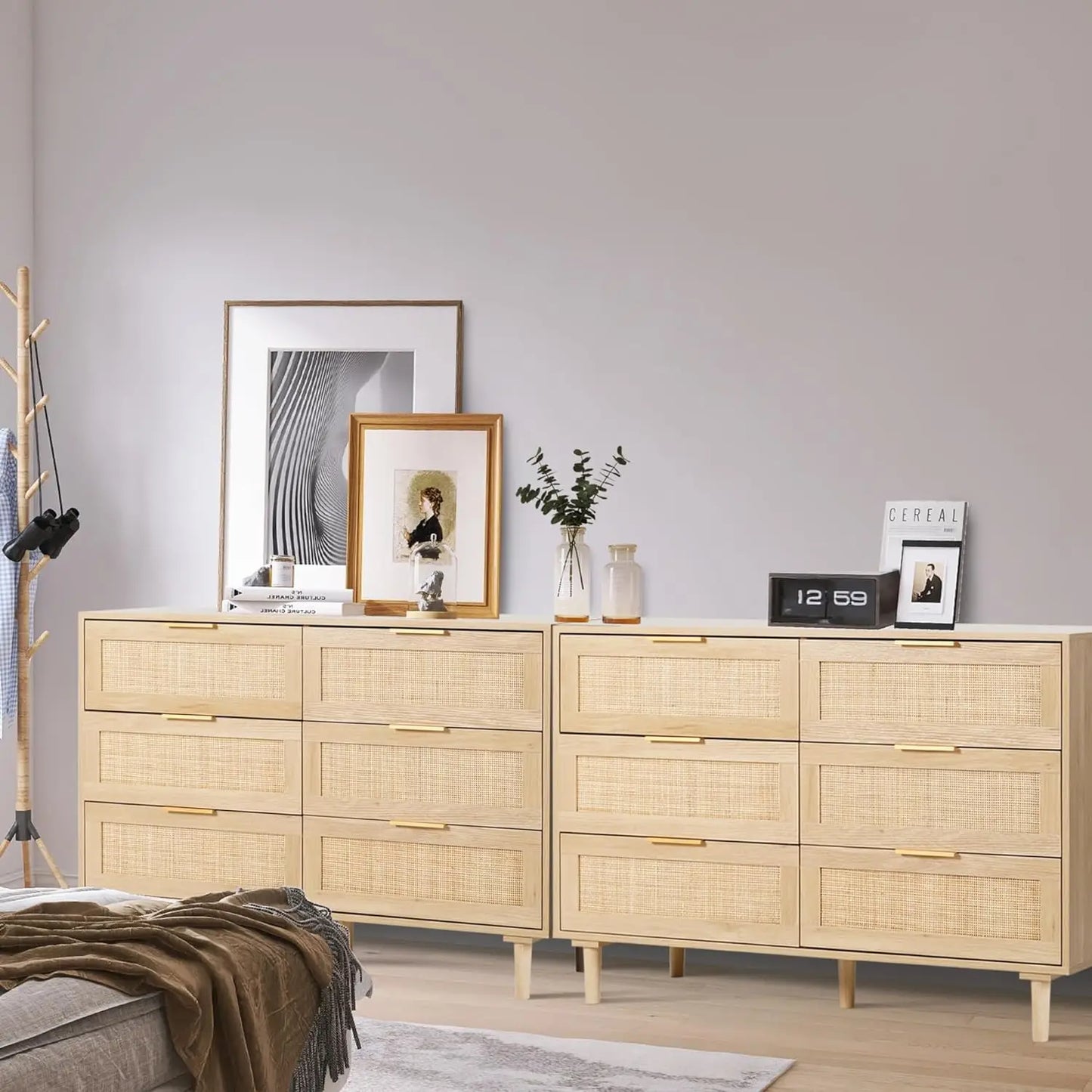 3 - 8 Drawer Rattan Dresser with Drawers