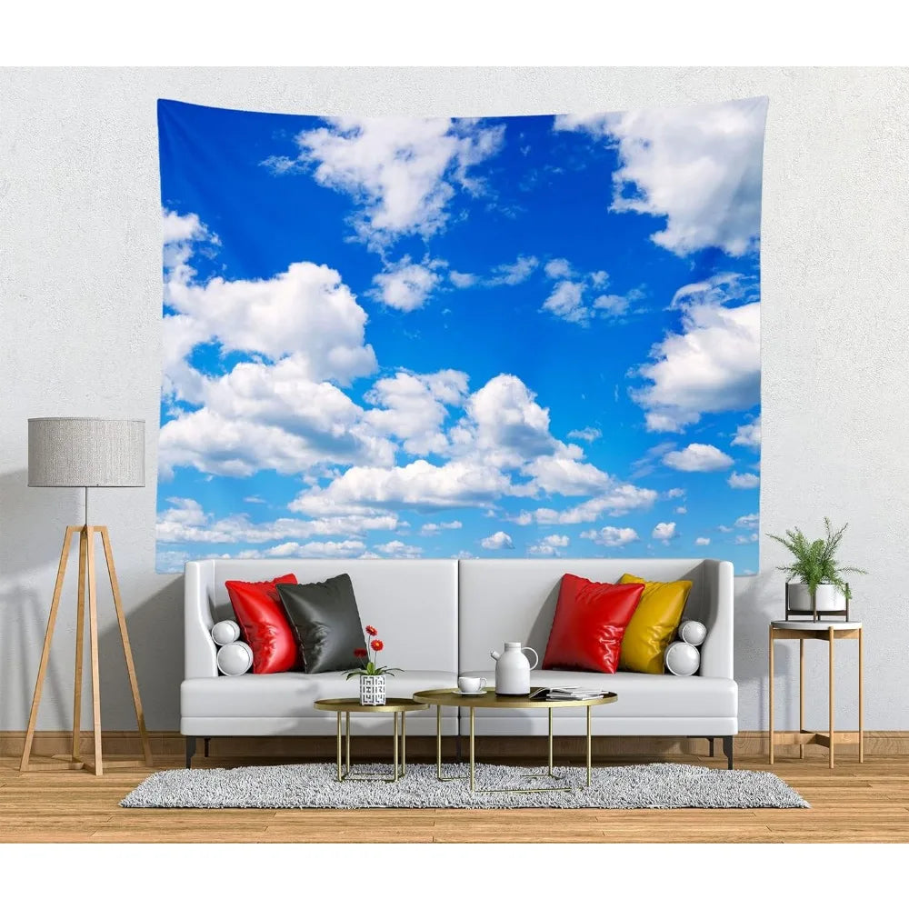 Blue Sky Tapestry Wall Hanging  Wall Decor Blue Sky Ceiling Wall Decorations Clear Sunny Sky