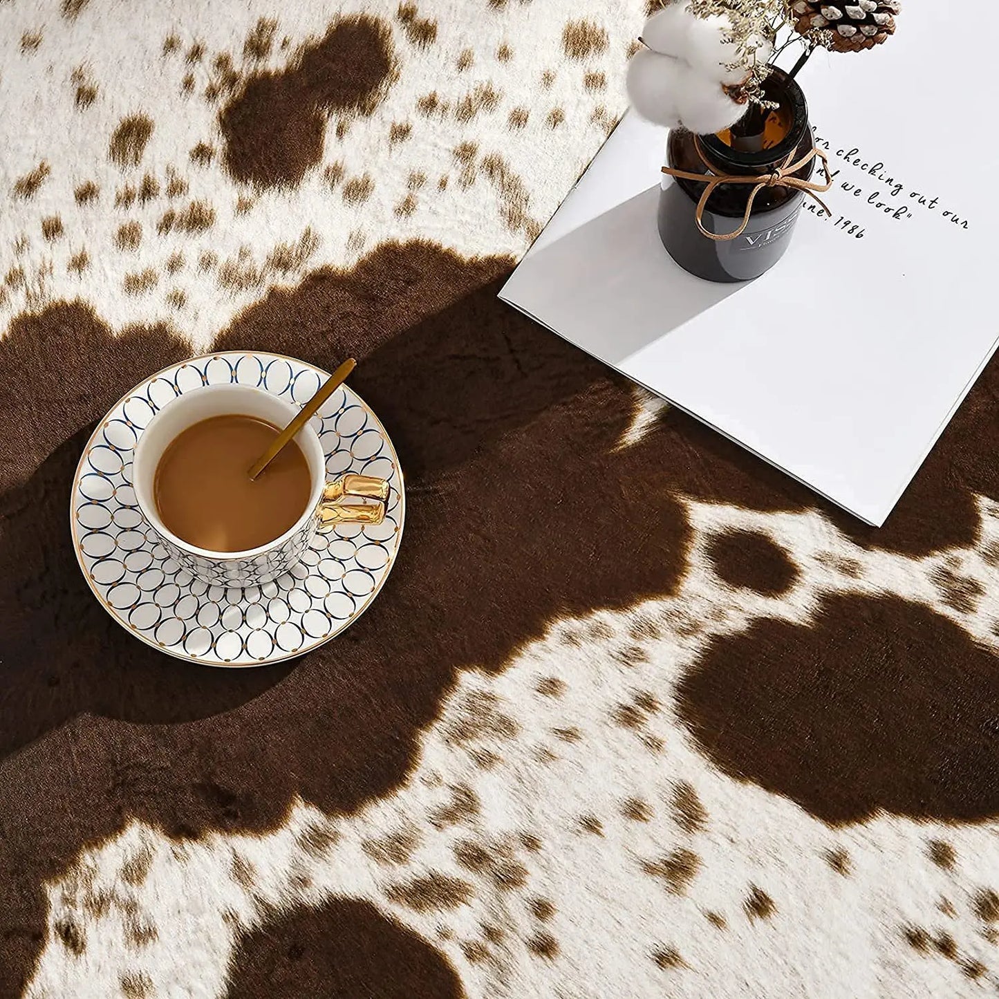 Imitation Animal Skin Pelt Cow Shaped carpet