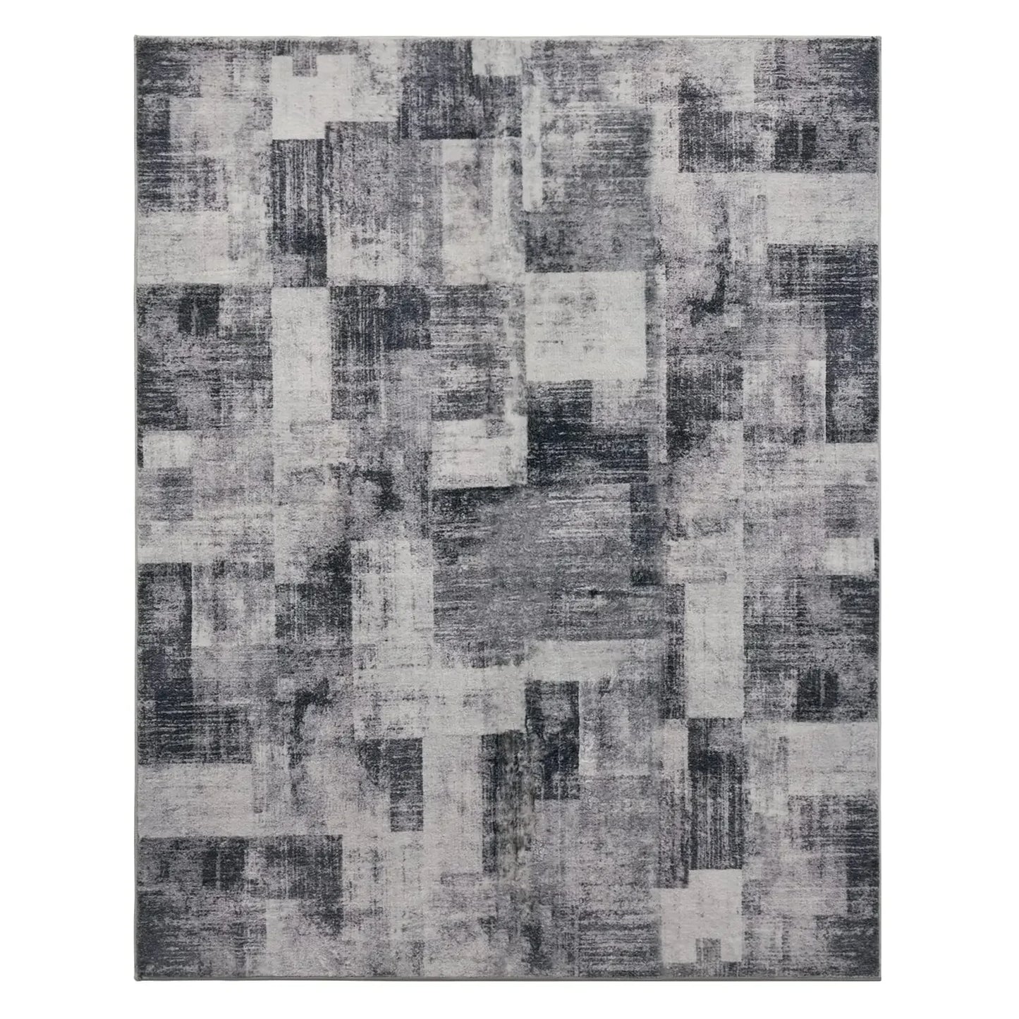 Area Rug Living Room Rugs: 8x10 Indoor Soft Low Shaggy Fluffy Pile Carpet Abstract Decor