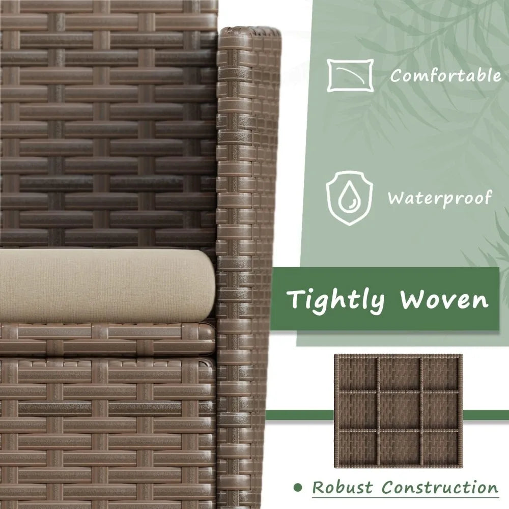 4 Piece Wicker Rattan Patio Furniture Set