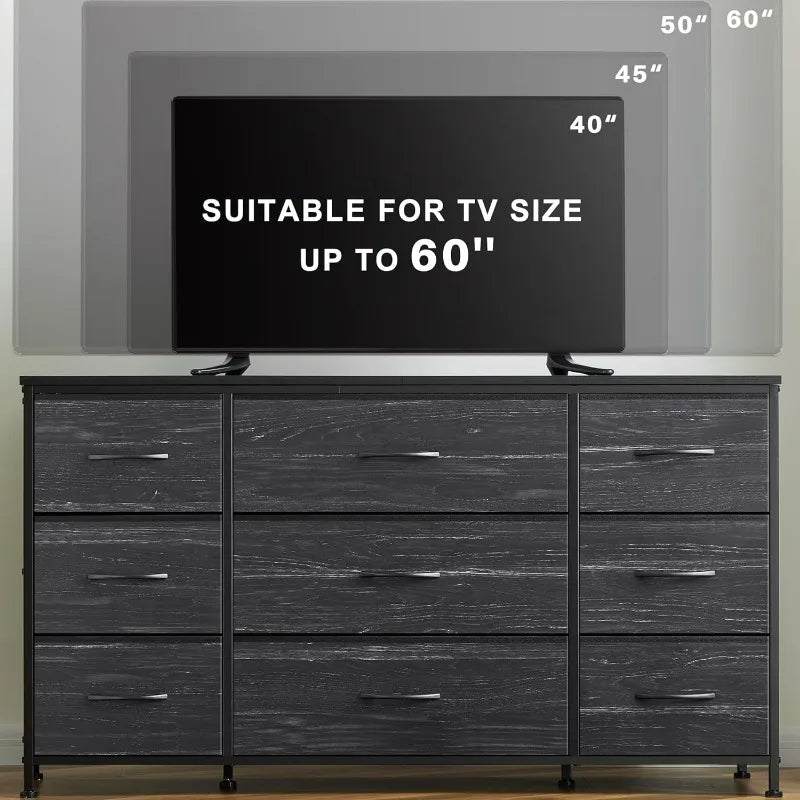 Dresser TV Stand for 60 '' TV  with 9 Drawers