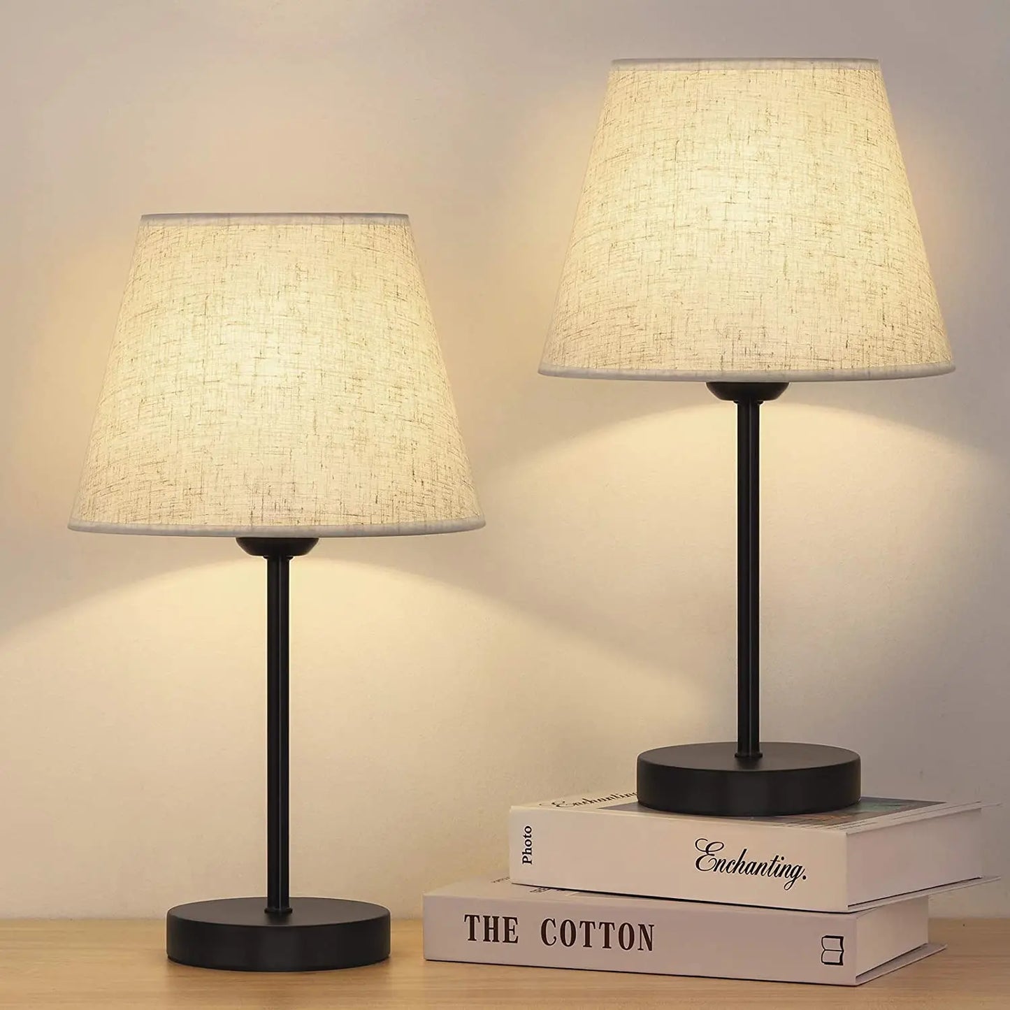 Modern Set of 2 Table Lamps Bedroom Night Lamp Desk Reading Lamp for Living Room