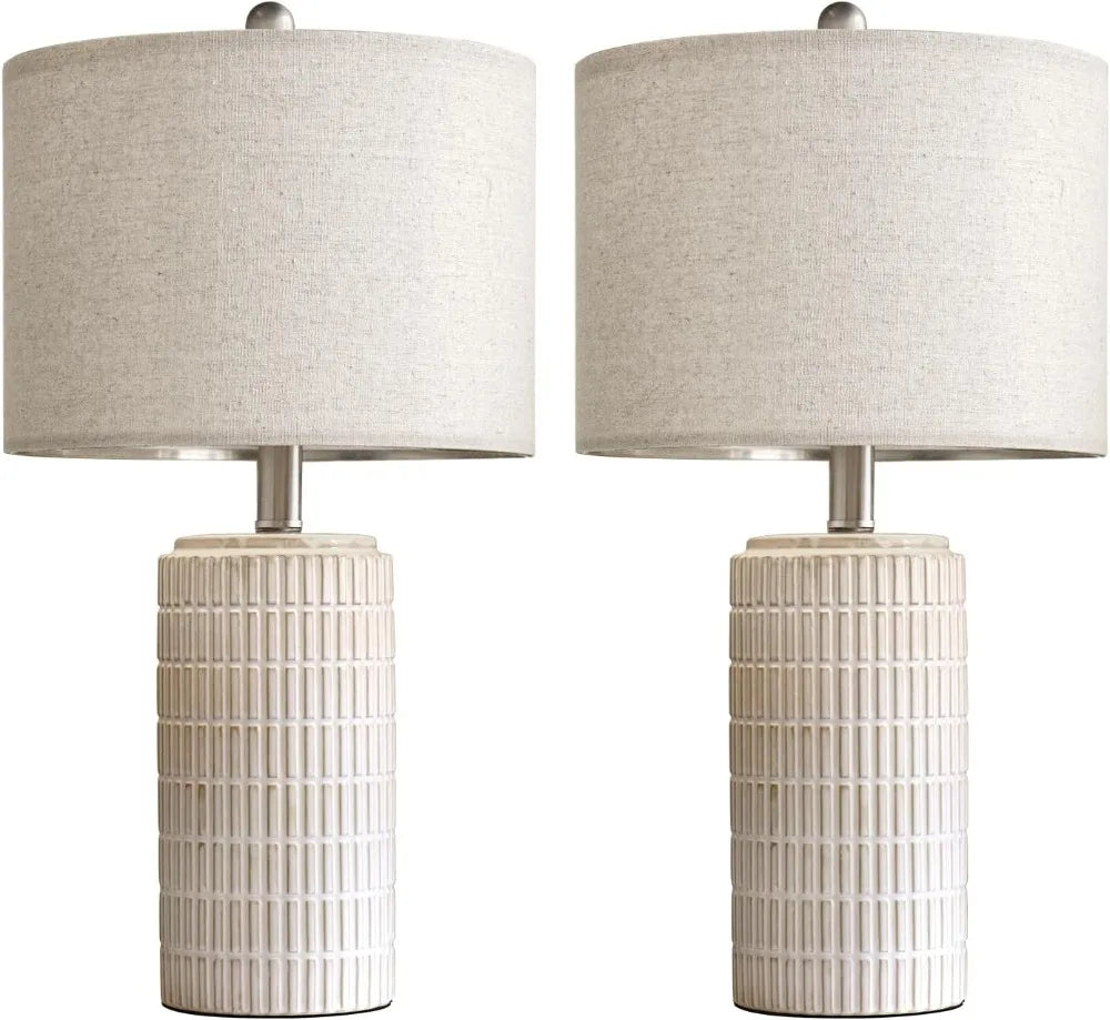 Set of 2  23" Modern Ceramic Table Lamp