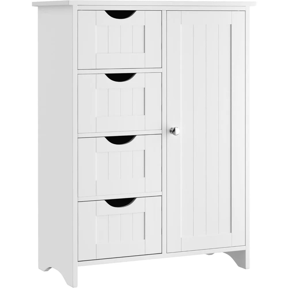 Bathroom storage cabinet with 4 drawers and 1 adjustable shelf