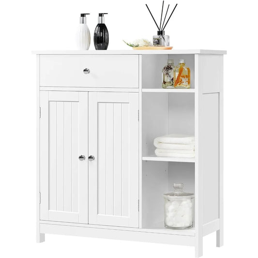 Bathroom Floor Cabinet, Kitchen Freestanding Storage Organizer, Large Side Cabinet with Doors