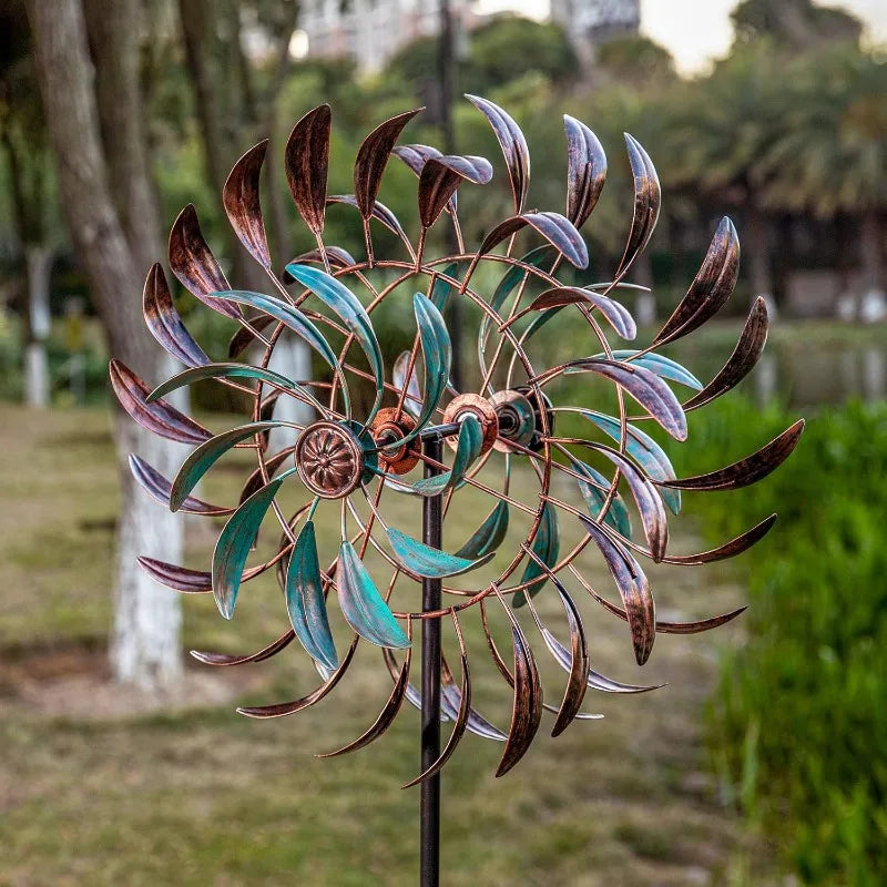 Large Outdoor Metal Wind Spinners, 360 Degrees Swivel Wind Sculpture Yard Art Decor for Patio, Lawn & Garden 66 * 15.8 Inches