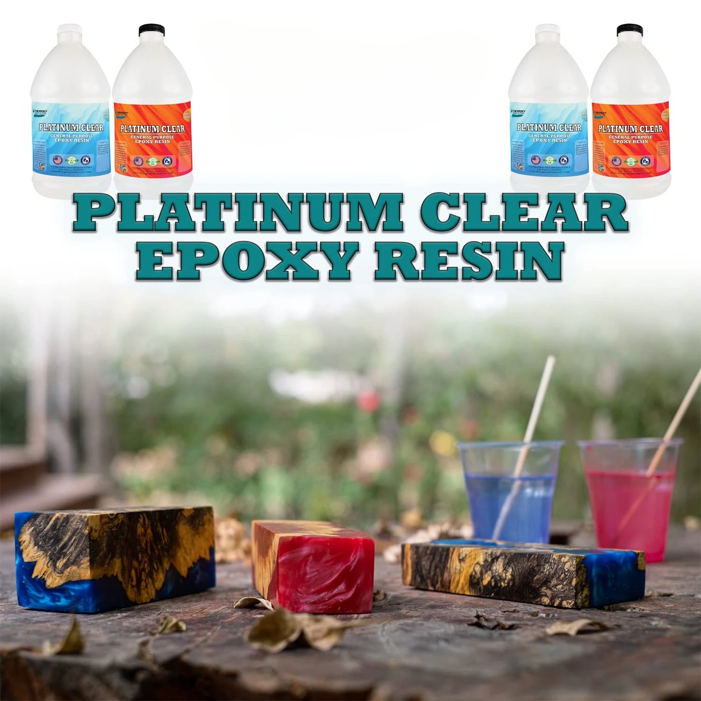 Clear Epoxy Resin, Easy Mixing  Tabletops, Coasters, Jewelry, Concrete, Art, Crafts, 2 Part Epoxy