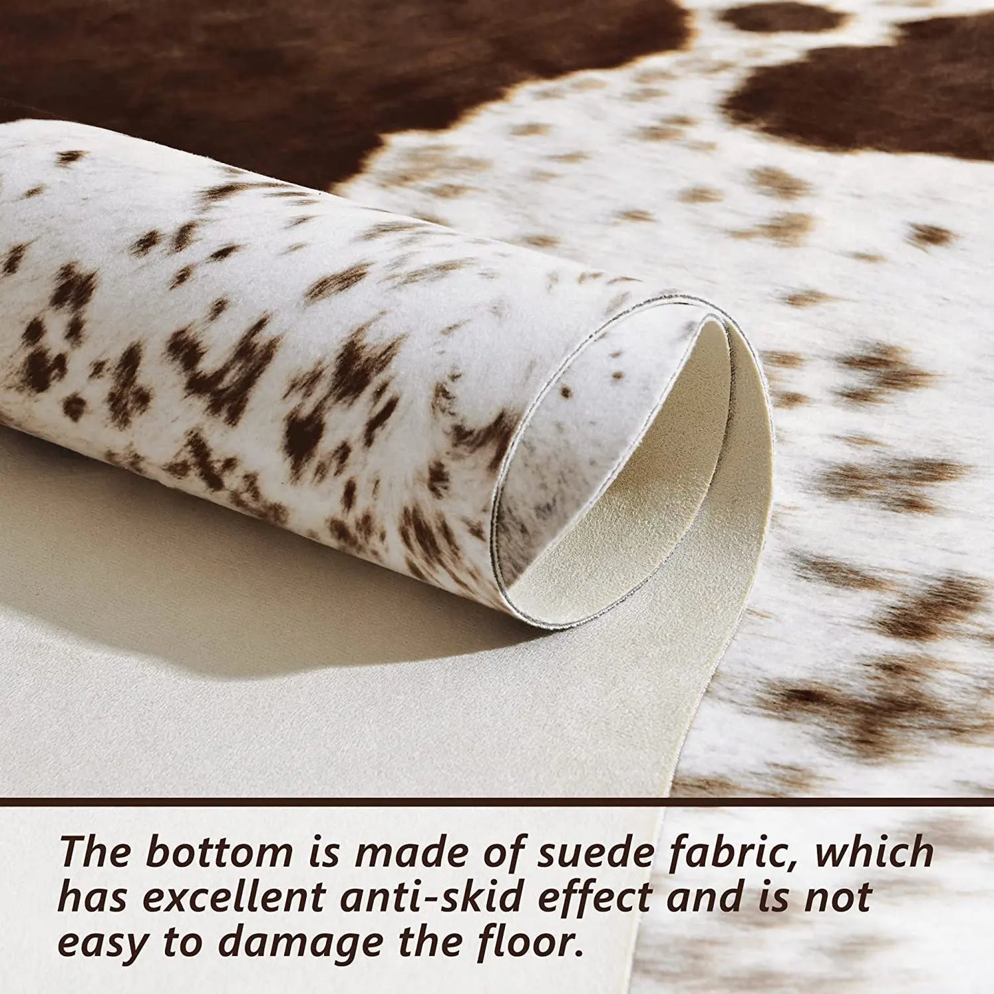 Imitation Animal Skin Pelt Cow Shaped carpet