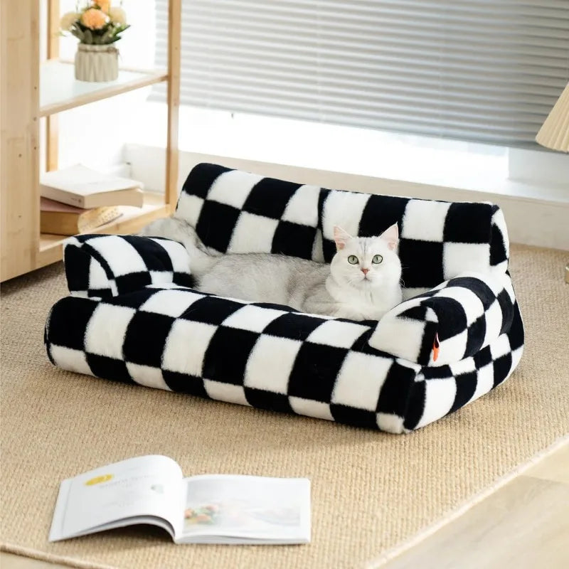 Pet Couch Bed  with Non-Slip Bottom for Medium Small Dogs & Cats up to 25 lbs,