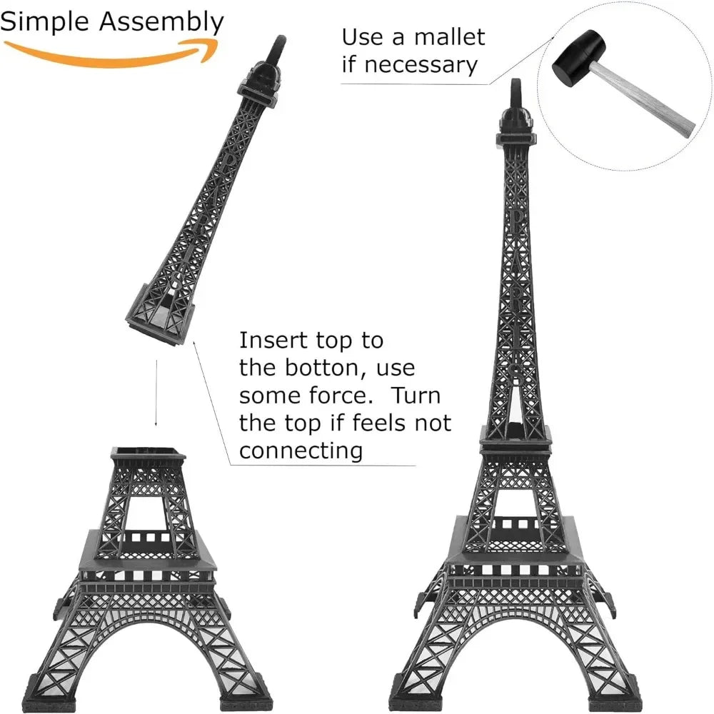 Eiffel Tower Statue for Home Decoration, Alloy Metal Sculptures and Figurines