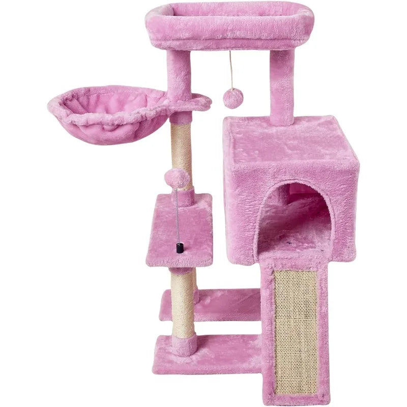 Cute Cat Tree Tower for Indoor Cats - Condo with Sisal Scratching Posts