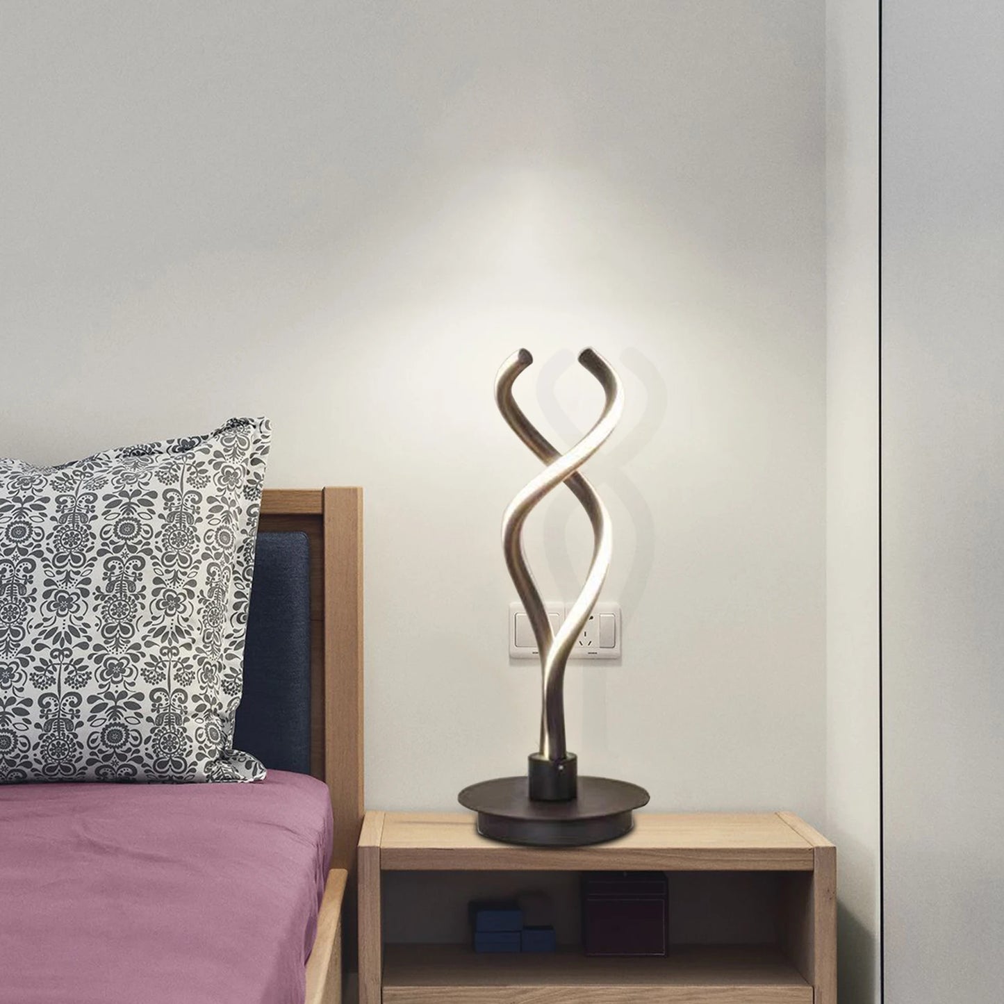 Spiral Table Lamp Modern Minimalist Led Room Bedside Lamp Creative Art