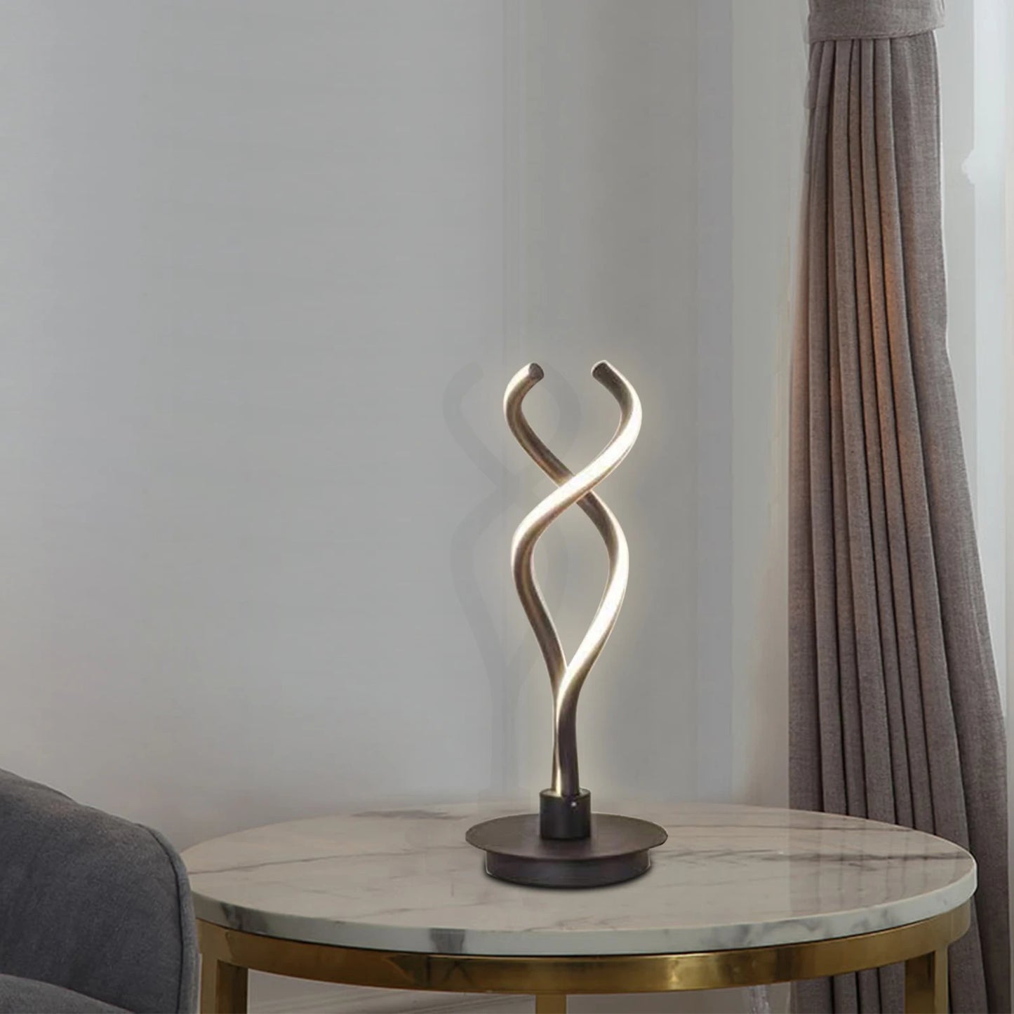 Spiral Table Lamp Modern Minimalist Led Room Bedside Lamp Creative Art