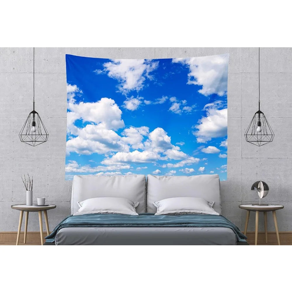 Blue Sky Tapestry Wall Hanging  Wall Decor Blue Sky Ceiling Wall Decorations Clear Sunny Sky