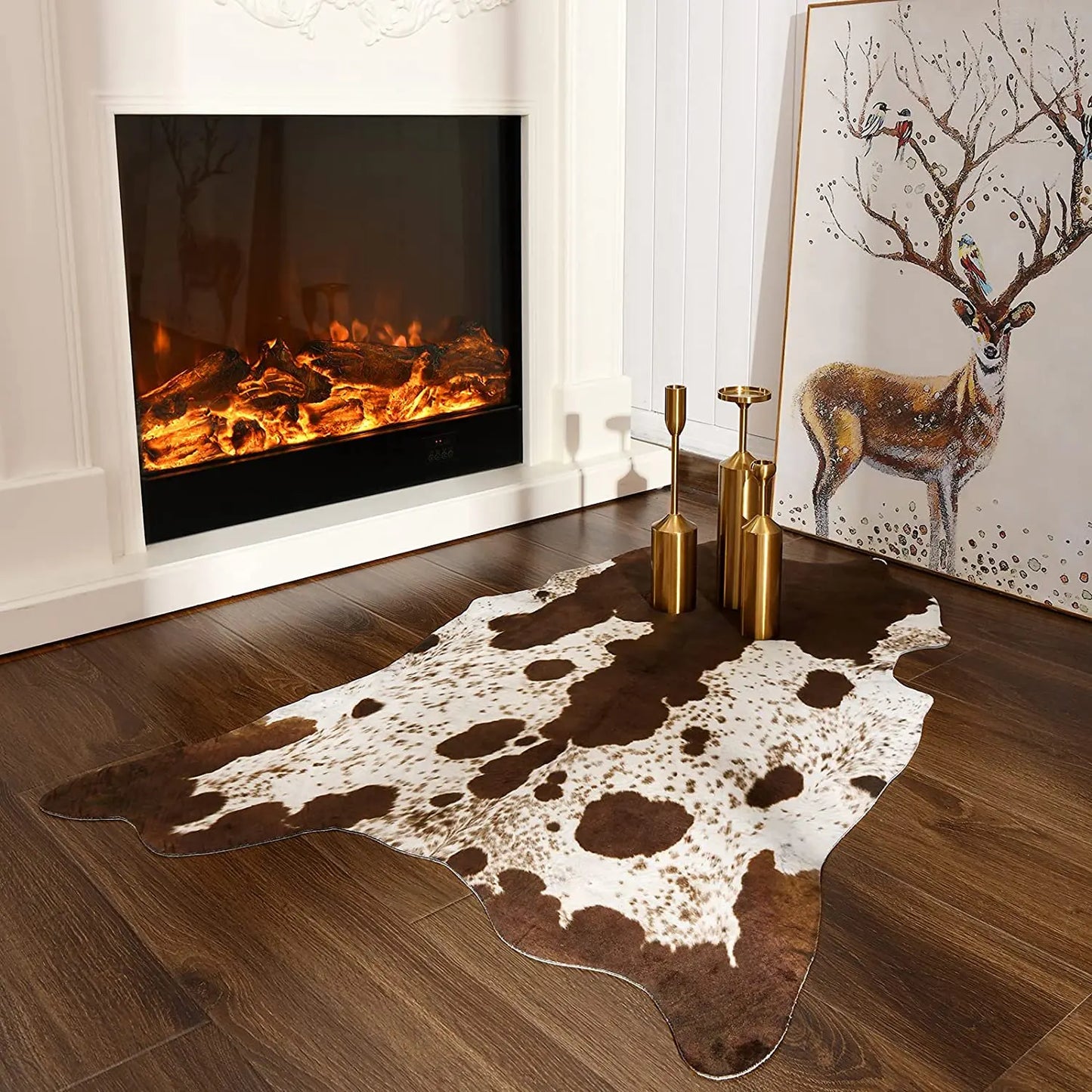 Imitation Animal Skin Pelt Cow Shaped carpet