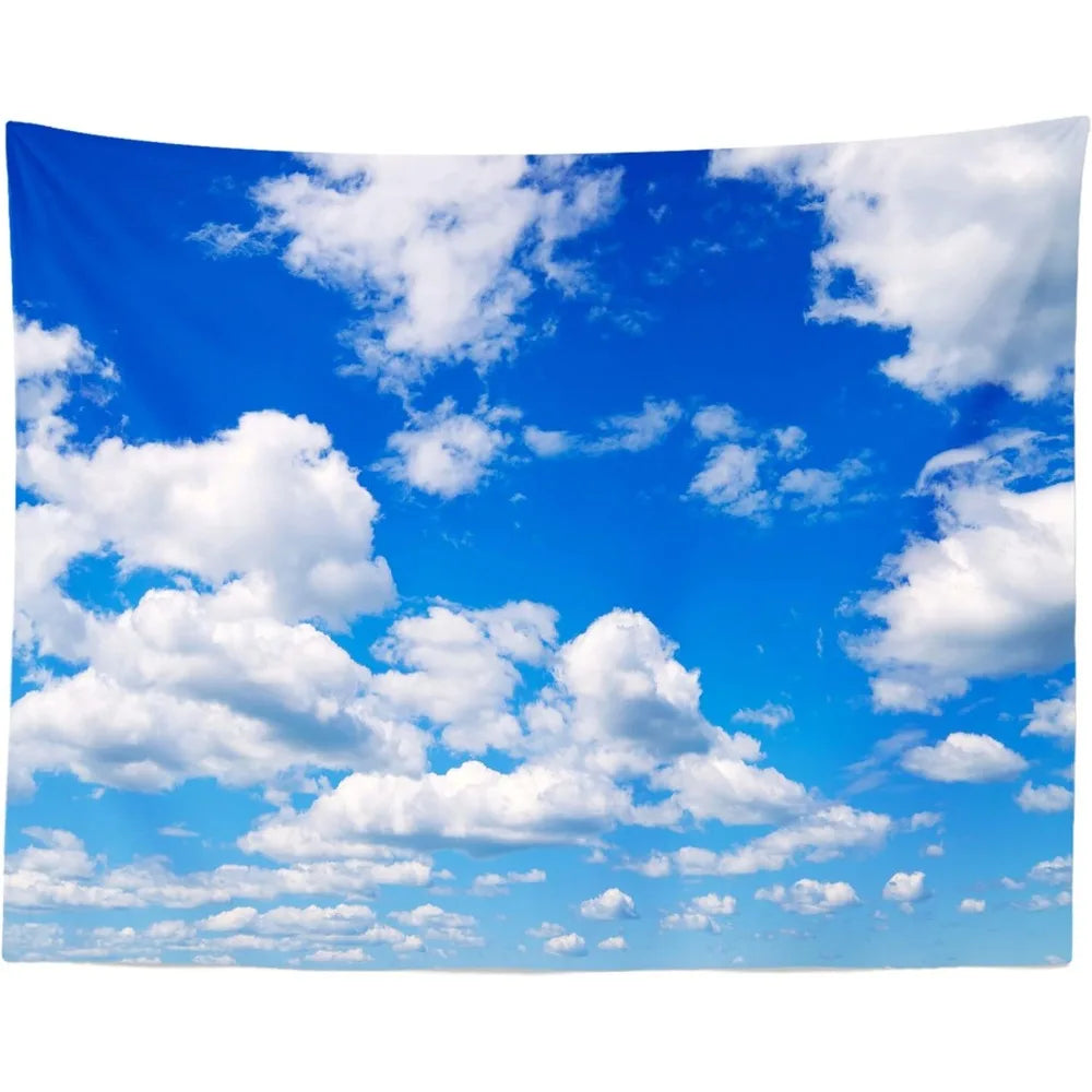 Blue Sky Tapestry Wall Hanging  Wall Decor Blue Sky Ceiling Wall Decorations Clear Sunny Sky