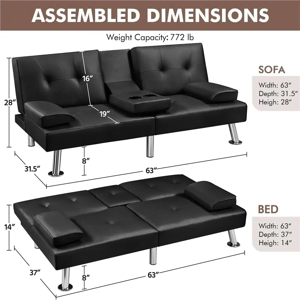 Sofa Bed Double-sided Double sofa Folding Sofa Bed Guest bed, cupholder, Bed