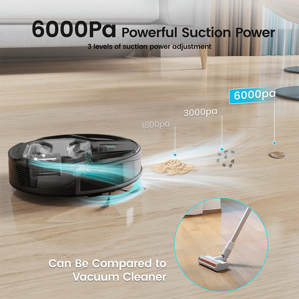 Robot Vacuum Cleaner Visible Dustbin Powerful Suction App/Alexa/Google Control Mini for Pet Hair