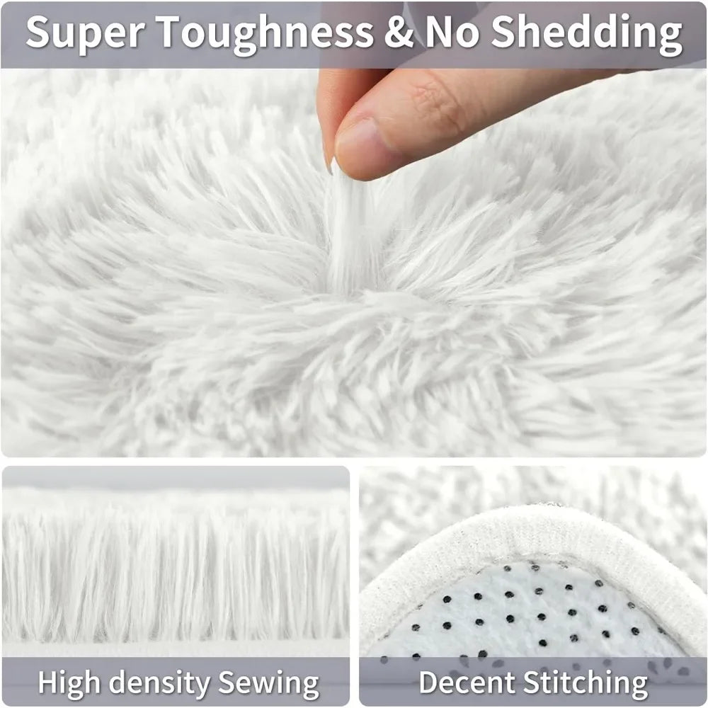 8*10, Area Rug  Decorative, Non-Slip Plush Fluffy Furry Fur Rugs Comfy