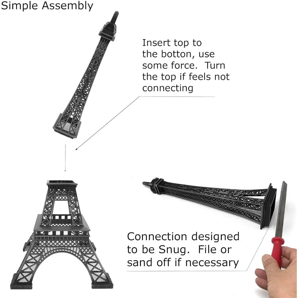 Eiffel Tower Statue for Home Decoration, Alloy Metal Sculptures and Figurines