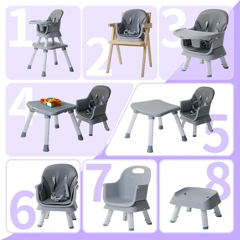 8 in 1 High Chairs for Babies and Toddler, Convertible High Chair