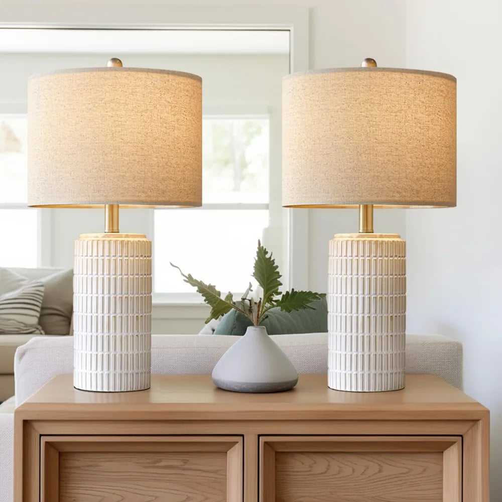 Set of 2  23" Modern Ceramic Table Lamp