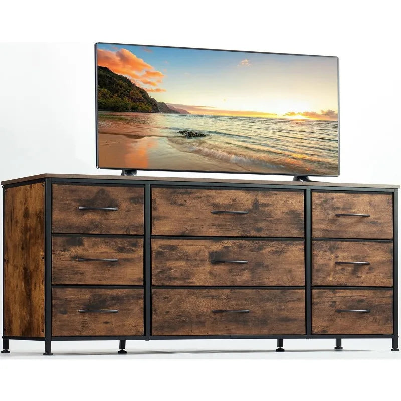 Dresser TV Stand for 60 '' TV  with 9 Drawers