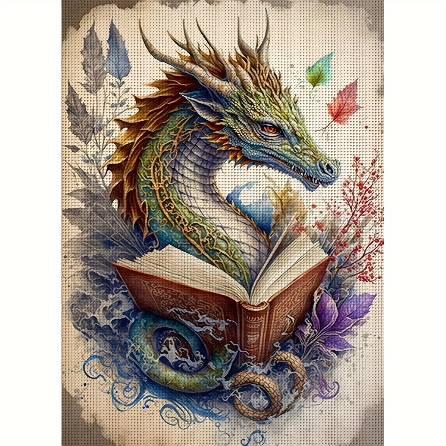 Dragon Cross Stitch Embroidery Kit, 11CT Cross Stitch Fabric Painting Craft