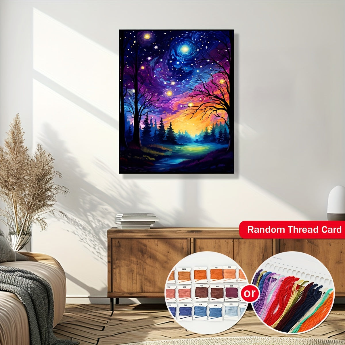 Starry Night Sky DIY Cross Stitch Kit, 15.7x19.7 Inch