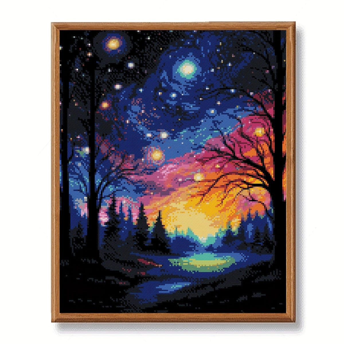 Starry Night Sky DIY Cross Stitch Kit, 15.7x19.7 Inch